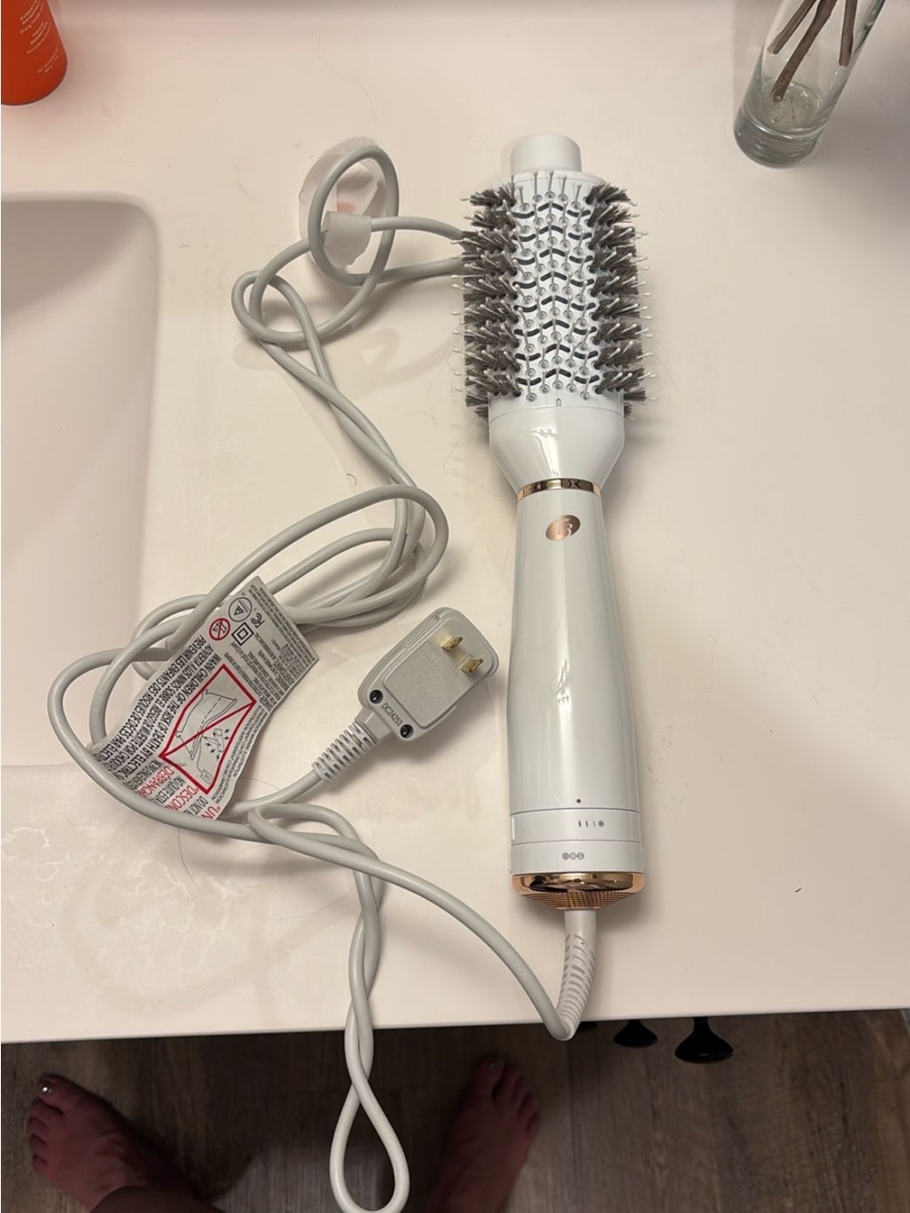 T3 White and Rose Gold Hot Air Brush